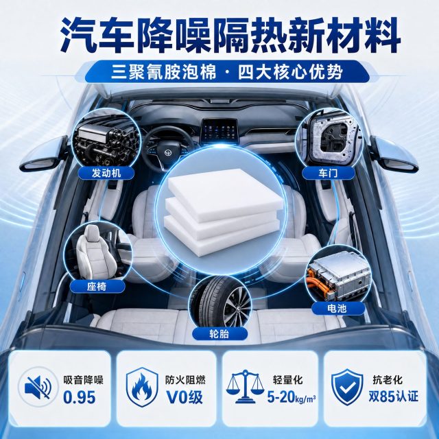 声学性能与安全防护并举:三聚氰胺泡棉在新能源汽车及传统燃油车中的系统化应用解析 声学性能与安全防护并举:三聚氰胺泡棉在新能源汽车及传统燃油车中的系统化应用解析